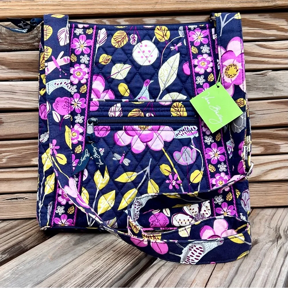 - Vera Bradley Nightingale Floral Purple Crossbody Purse! NEW!